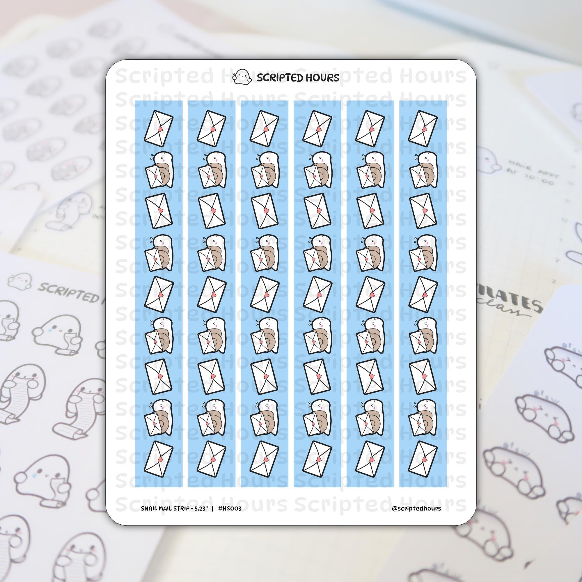 Snail Mail Hobonichi Cousin Strip 5.23" | Kawaii Stickers for Planners ...