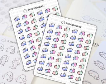 Icono de bolsa de compras / Pegatinas Kawaii para agendas