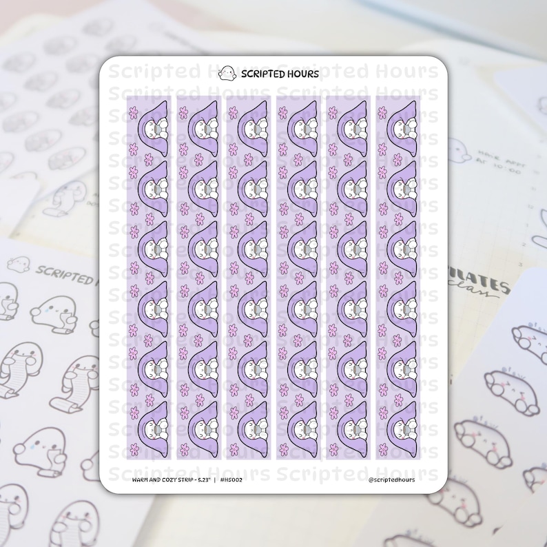 Warm and Cozy Hobonichi Cousin Strip 5.23" | Kawaii Stickers for ...