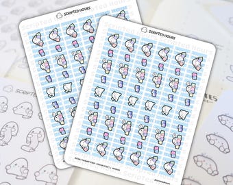 Pegatinas Kawaii para agendas Hobonichi Cousin Strip de 5,23" para terapia de compras