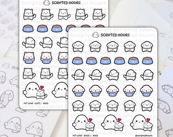Pet Love (Cats, Dogs) | Kawaii Stickers for Planners