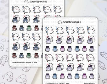 Fountain Pen Love | Kawaii Stickers for Planners