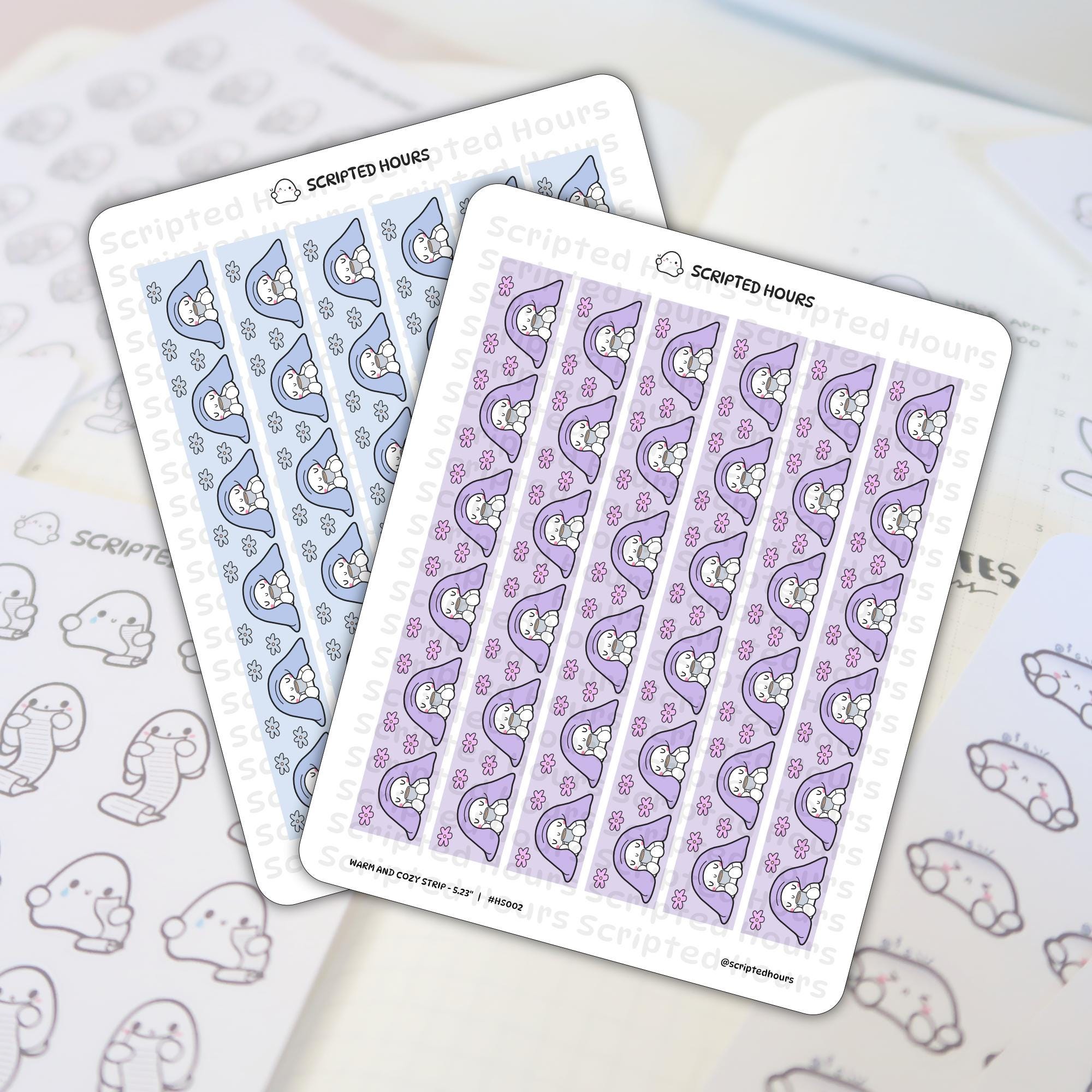 Warm and Cozy Hobonichi Cousin Strip 5.23" | Kawaii Stickers for ...