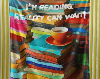 Manta de microfibra para amantes de los libros, divertida manta con cita sobre lectura