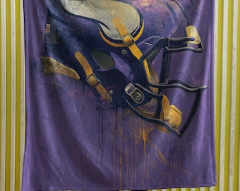 Manta de terciopelo de los Minnesota Vikings, color morado de la NFL, decoración para el hogar.