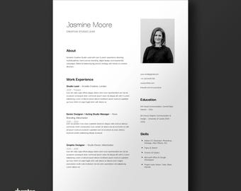 Minimalistische cv-sjabloon canva: modern cv + sollicitatiebrief + headshot (digitale download)