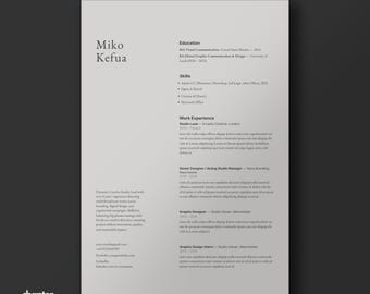 Sjabloon creatieve cv Canva: modern, minimaal cv + sollicitatiebrief (digitale A4-download)