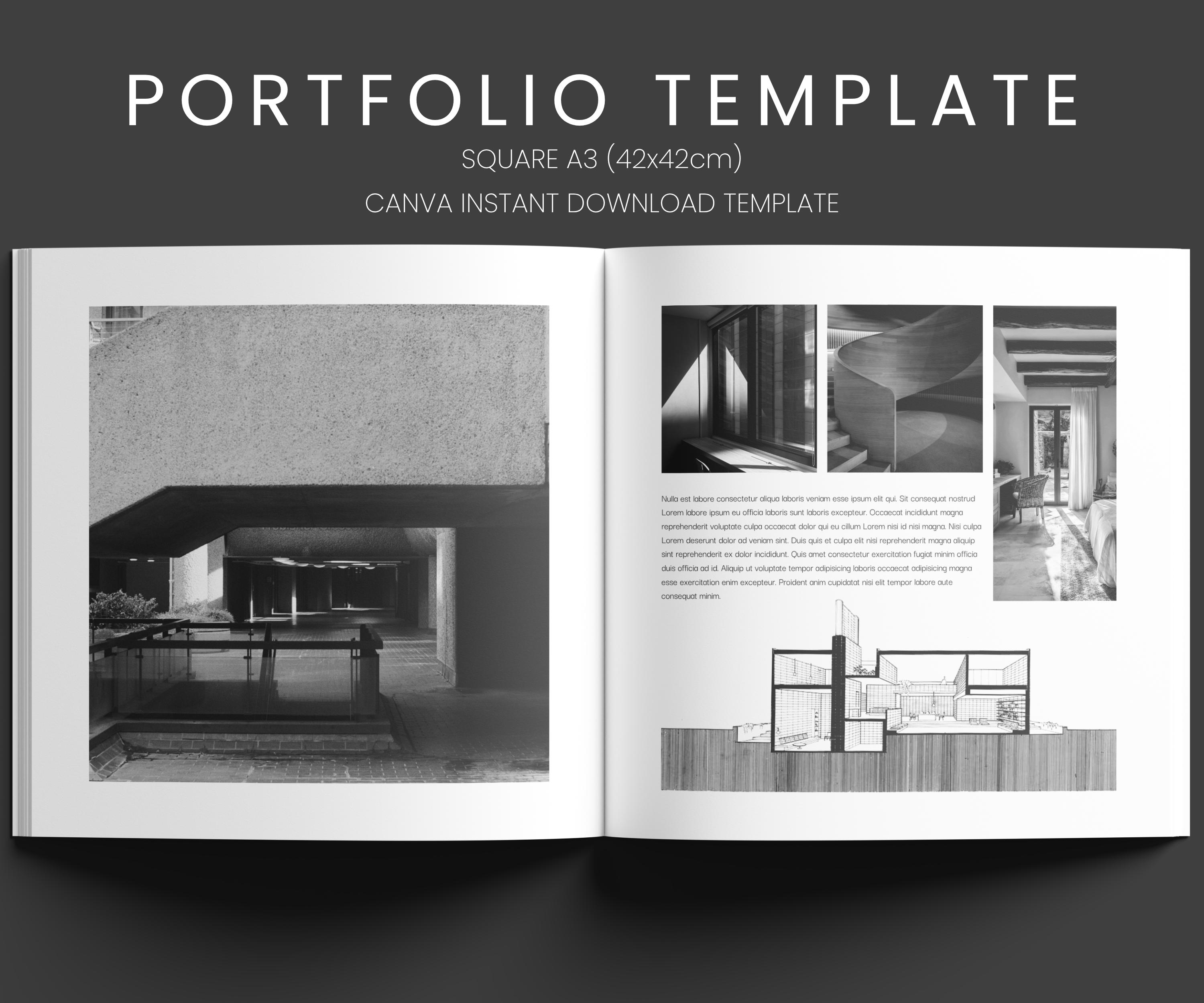 Minimal Bold Architektur Portfolio Template Canva: Modernes ...