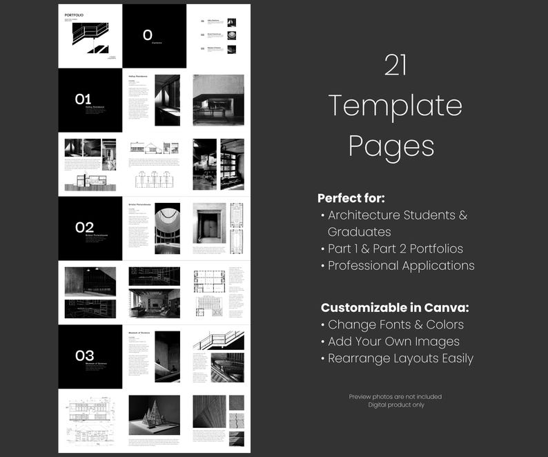 Minimal Bold Architecture Portfolio Template Canva: Modern Square ...