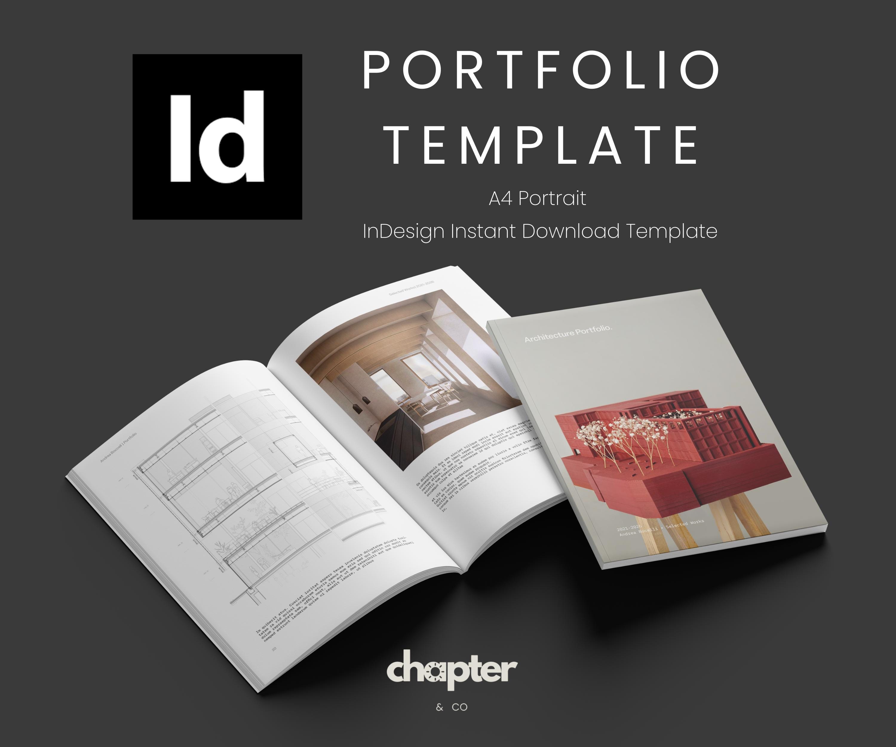 Portrait Indesign Class Examples Architecture Minimal Portfolio Indesign Template | A4 Portrait ...