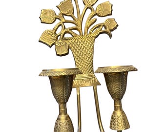 Portavelas de latón macizo para colgar en la pared