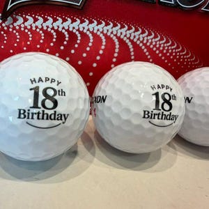 Happy 18th Birthday Custom Golf Balls - Srixon Distance - 3 Pack