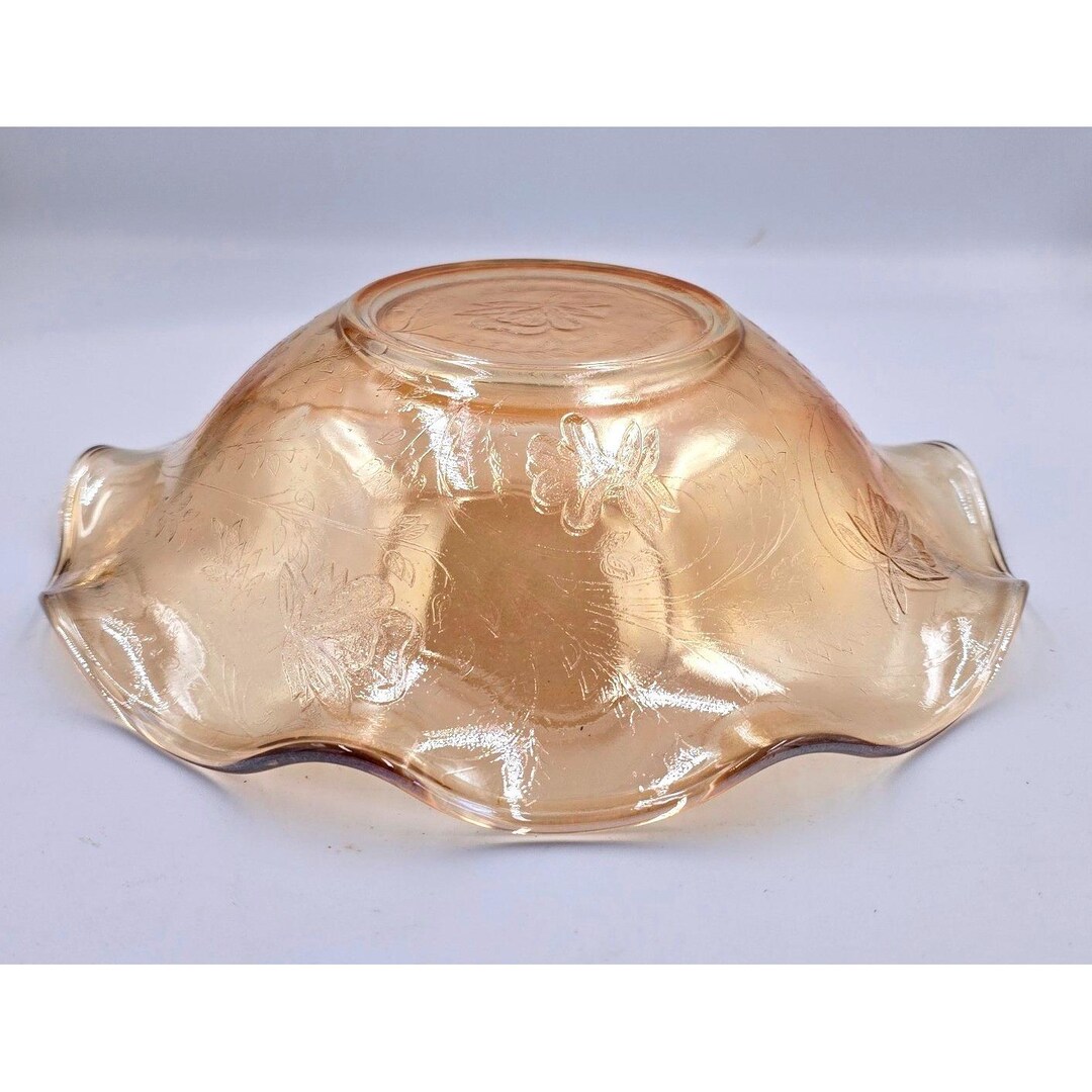 Ruffled Edge Louisa Amber Iridescent Floragold Embossed Depression ...