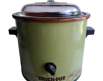 Vintage Rival Avocado Green Crock-Pot Slow Cooker Model 3100/2 Retro 3.5 Qt