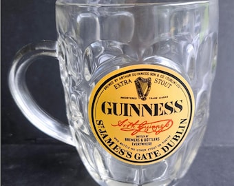 Guinness Extra Stout Dimpled Glass Beer Mug St James Gate Dublin Tankard 4.75in
