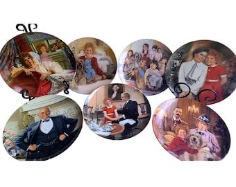 7pc Annie Collector Plate Set William Chambers 1980s Edwin M Knowles NO Boxes