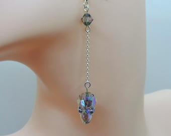 Swarovski Crystal Skull Sterling Silver Earrings