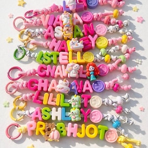 Handmade letter keychain  | Customized Initial Keychain  |Alphabet Keychain |  Personalized Bag Charm | Kids Party Favor Gift