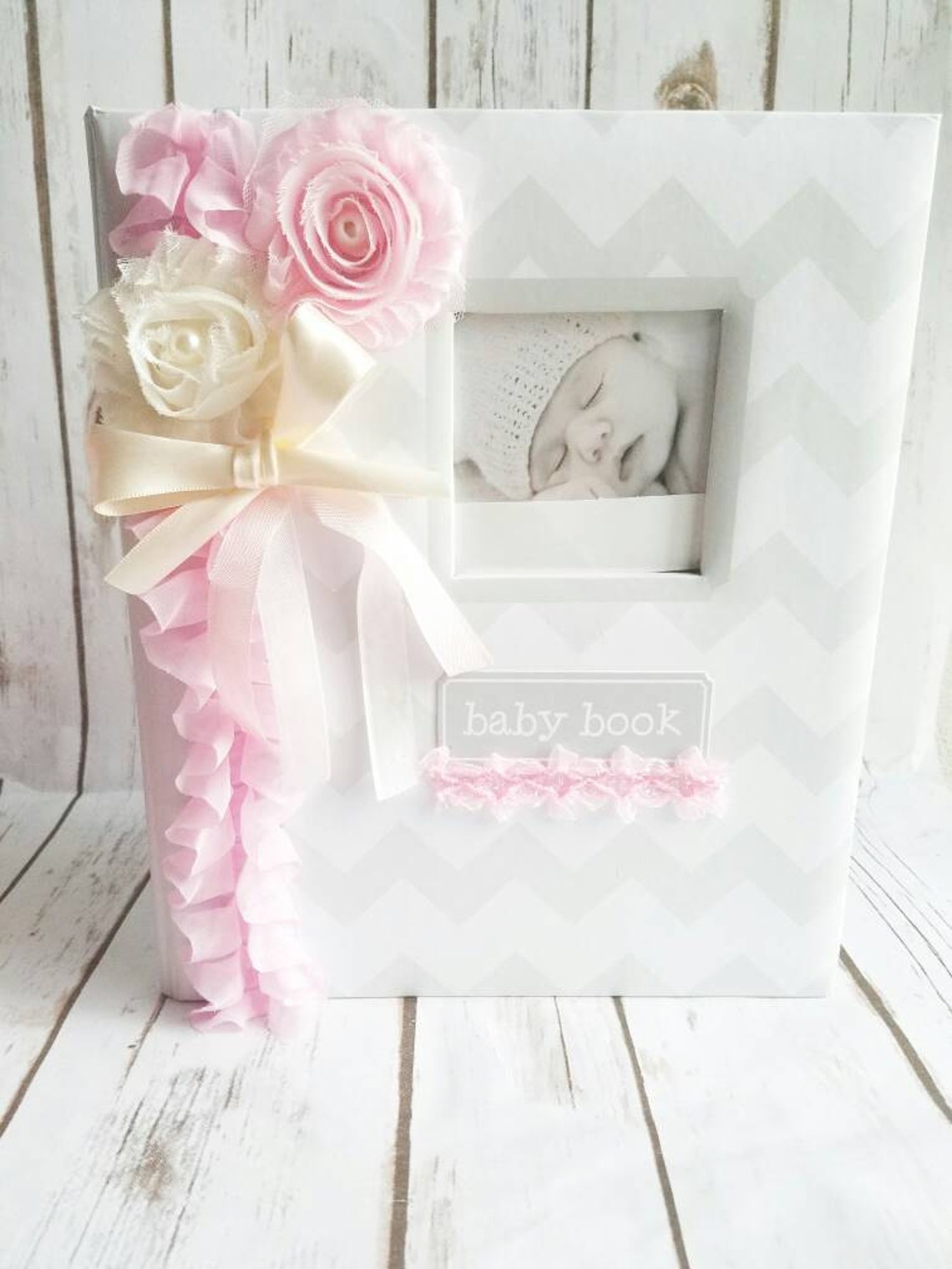 BABY Book Pink Baby Girl Book Personalized Record Book Etsy