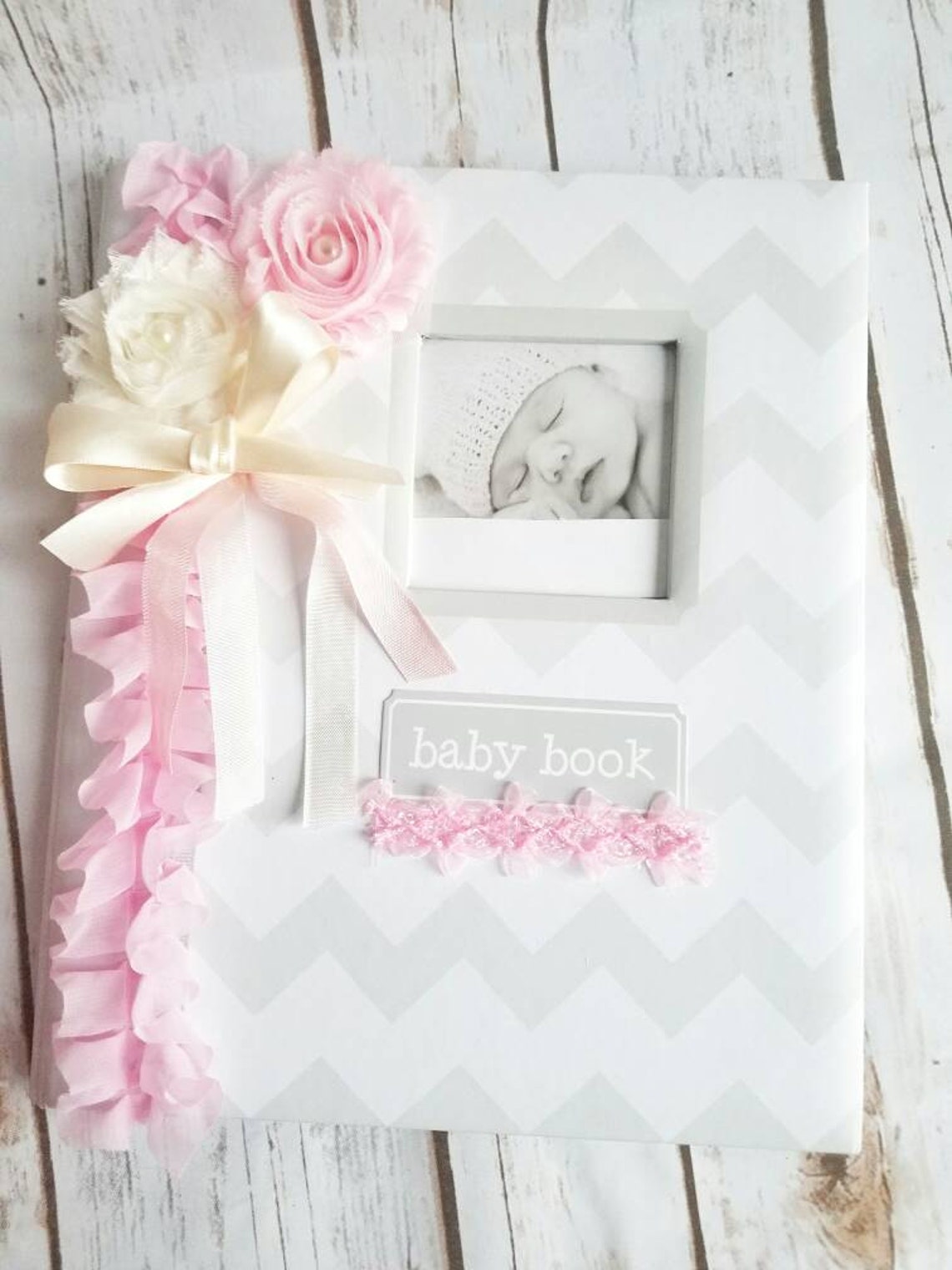 BABY Book Pink Baby Girl Book Personalized Record Book Etsy