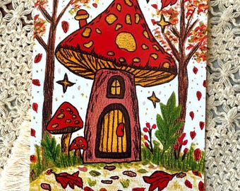 Mushroom Art Print | Whimsical Mushroom Illustration | Mushroom Wall Art | Cozy Cottagecore Decor