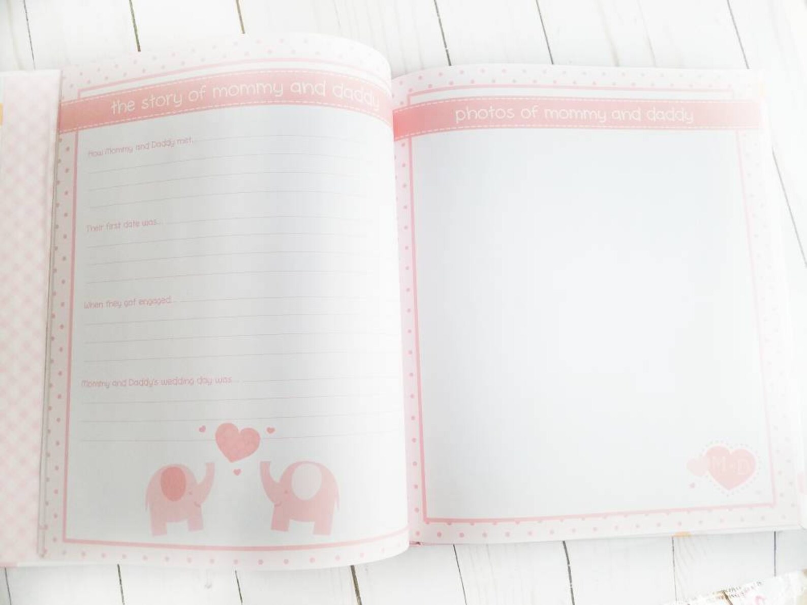 BABY Book Pink Baby Girl Book Baby Record Book Personalized Etsy