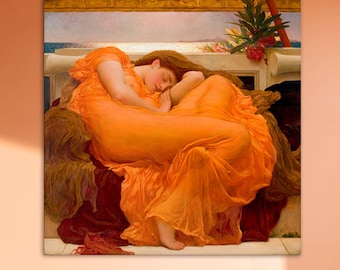 Flaming June Canvas Print, Classic Wall Art Reproduction