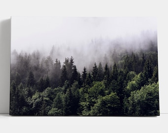 Serene Forest Landscape Canvas Print Pine Tree Forest Wall Art Woodland artwork