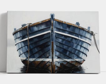 Rustic Boat canvas print Fishing Vessel wall art Beach house decor