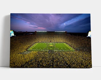 Michigan Stadium Canvas Print: Football Team Sport Wall Art
