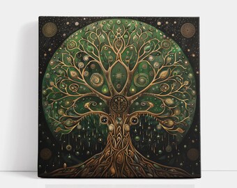 Yggdrasil Tree of Life Canvas Print: Mandala Art, Celtic Artwork, Norse Print