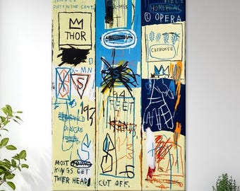 Colorful Graffiti Canvas Print, Triptych Street Art, Urban Pop Art Decor, Creative Home Gift
