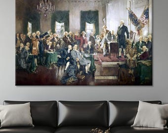 Scene at the Signing of the Constitution Canvas Wall Art by Howard Chandler Christie