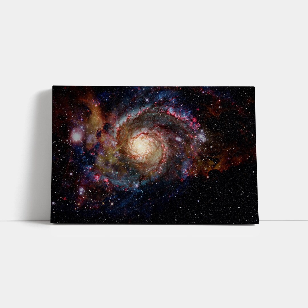 Whirlpool Galaxy Canvas Wall Art Spiral Nebula Space Print Cosmic Decor ...