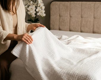 Breathable Cotton Muslin Bedspread: Lightweight Coverlet, Multiple Sizes