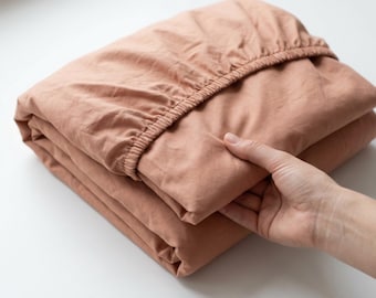 Hoeslaken: Warm Caramel Ranforce Katoen (Queen tot King Size)