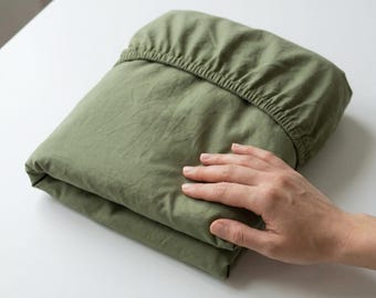 Effen donker olijfgroen hoeslaken | Katoen Ranforce, diepe hoes - UK eenpersoons, tweepersoons, kingsize, superkingsize | Maatwerk