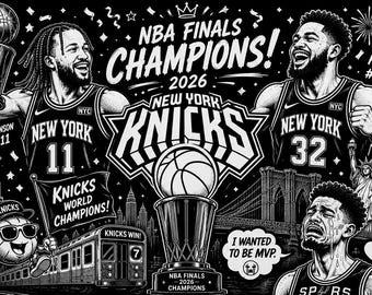 Arquivo SVG para Envelopamento de Copo Térmico do NY Knicks - Campeonato | Envelopamento Stanley de 1,18 L | Download Digital para Gravação a Laser