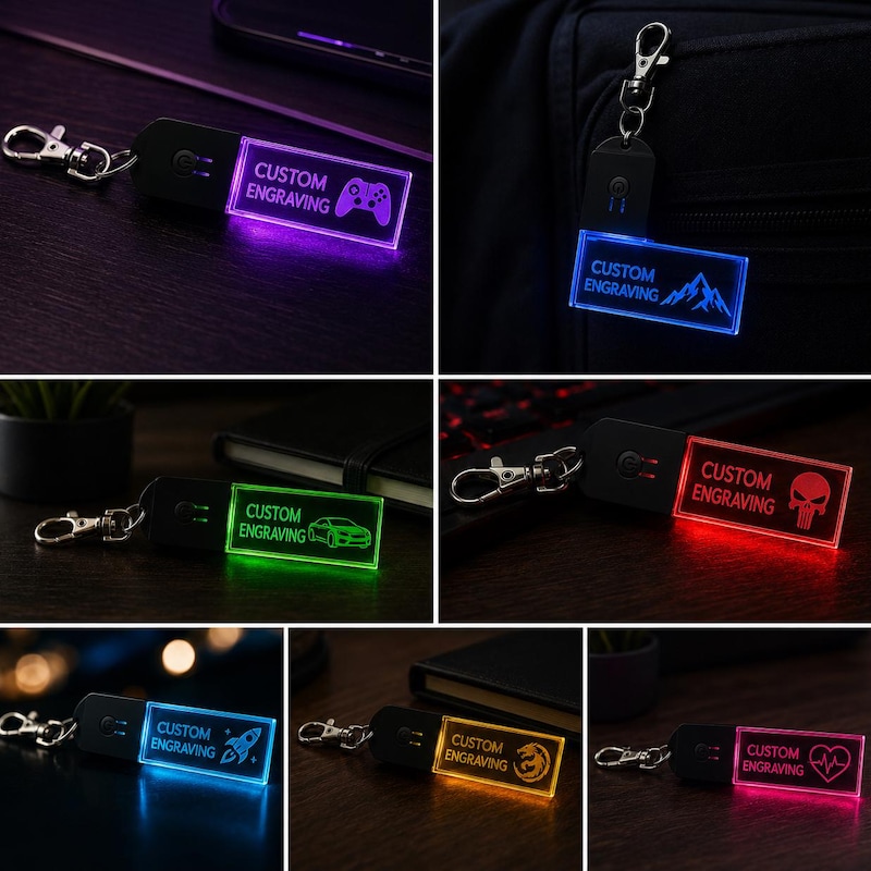 Custom Name Key Chain Led - Etsy
