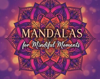 50 Page Mandala Adult Coloring Book Printable | Stress Relief Coloring Pages | Mindfulness Gift | Zen Art Therapy | Instant Download | JPG