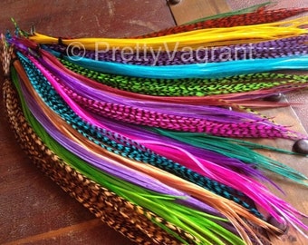 You Pick 6 Colors Custom Feather Extensions LOOSE Feather Hair Extensions Colorful Feather Highlights Largest Color Selection on Etsy