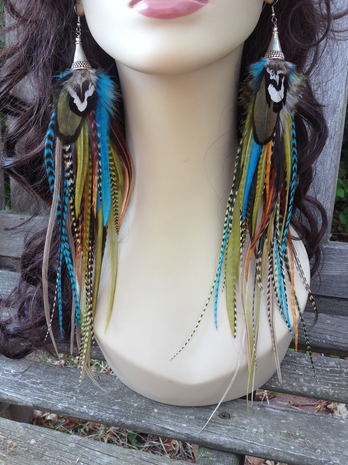 Big Feather Earrings Bold Prairie Queen Dangle Earrings Etsy