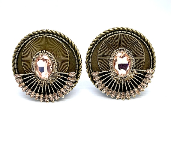2 PIECE 1/2 CIRCLE FAN EARRINGS 2 PIECE 1/2 CIRCLE FAN EARRINGS