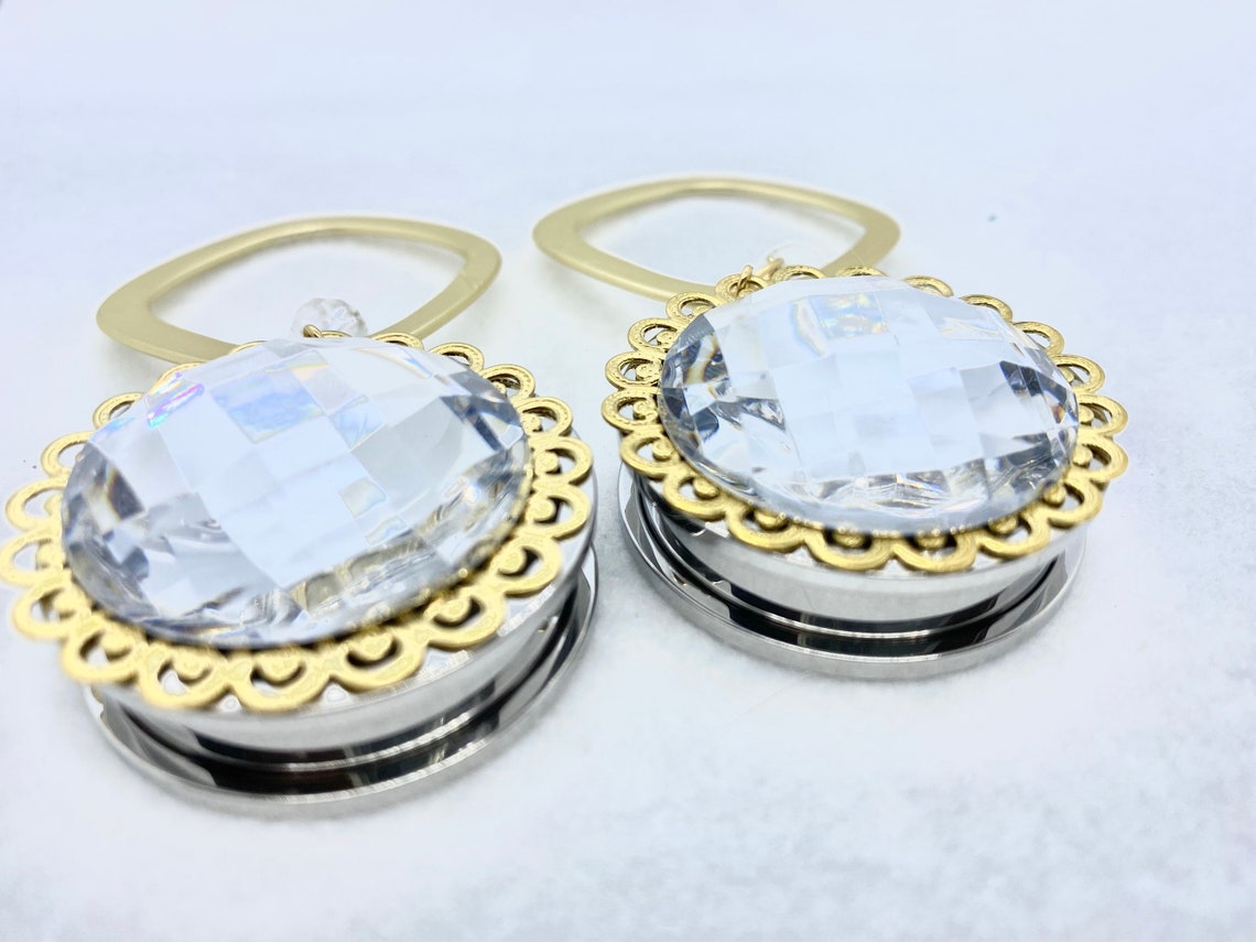 1 Inch 1 1/8 1 1/4 Ear Plugs 28mm 32mm 25mm Gold Etsy India