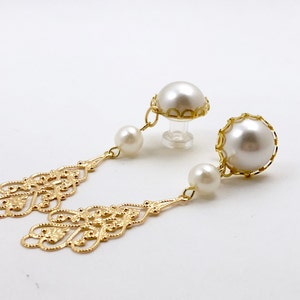 6g 0g 1g Perle Hochzeit baumeln Plugs 2g 4g Braut Ohrstecker Ohrringe Perle Gold filigrane Plugs 7mm 8mm 6mm 5mm Hider Gauges