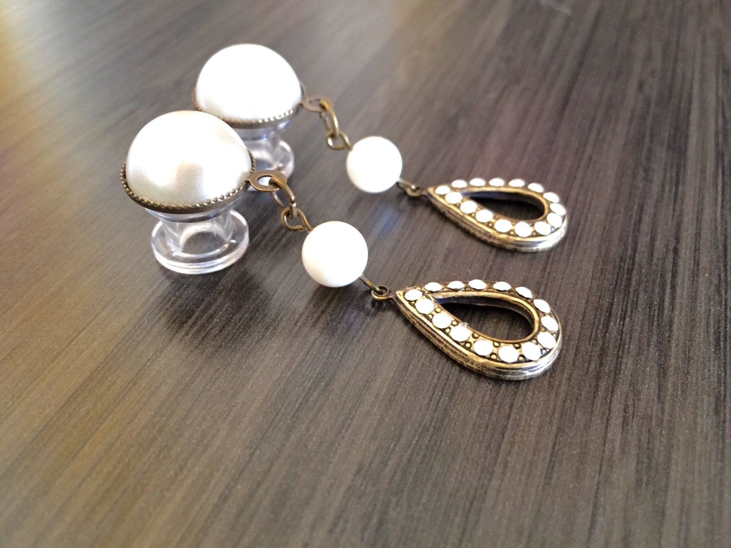 000g Wedding Gauges 00g 10mm Dangle Plugs Bridal Gauges Ivory Etsy