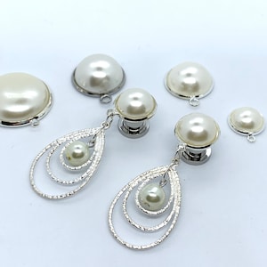 Stud Earrings to 1" (25mm) Gauge Ivory Pearl Drop Dangle Plugs Bridesmaid Jewelry Wedding EarPlugs Gauged Hiders For Brides