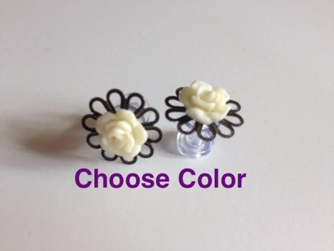 6g Rose Plugs Flower Plugs 4mm Gauges Purchase Alone OR Add on - Etsy