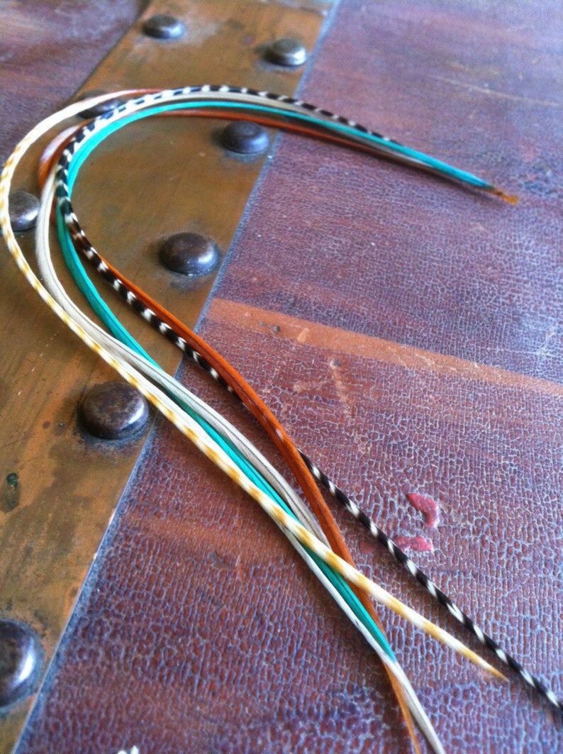 Feather Extensions Turquoise Dream Mix LONG Feather Hair Etsy