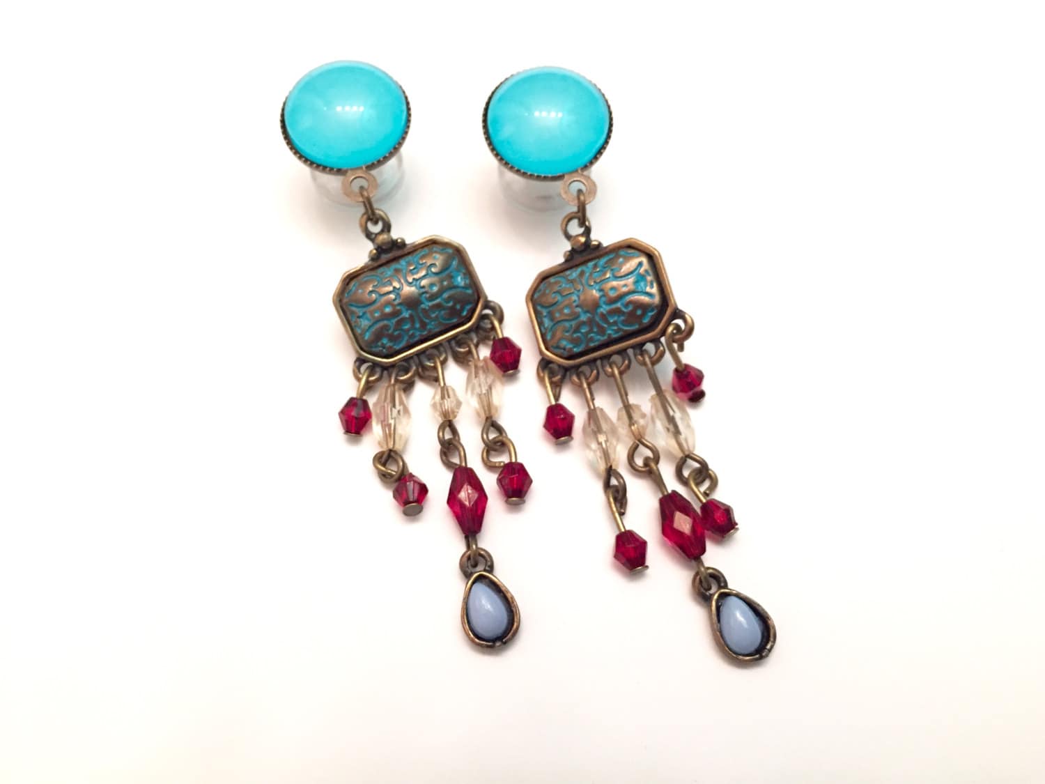 8mm 10mm 00g 0g Plugs Boho Beaded Gauged Earrings 6mm 2g Etsy